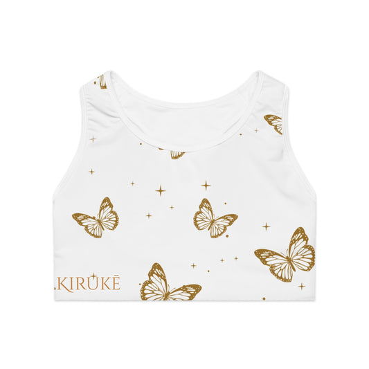 Butterfly Print Sports Bra, Activewear, Fitness Gear, Workout Clothes, Yoga Bra, Gift for Her, Butterfly Lover