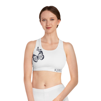 Butterfly Print Sports Bra - Activewear for Yoga, Gym, Running, Gifts, Workouts, Fitness