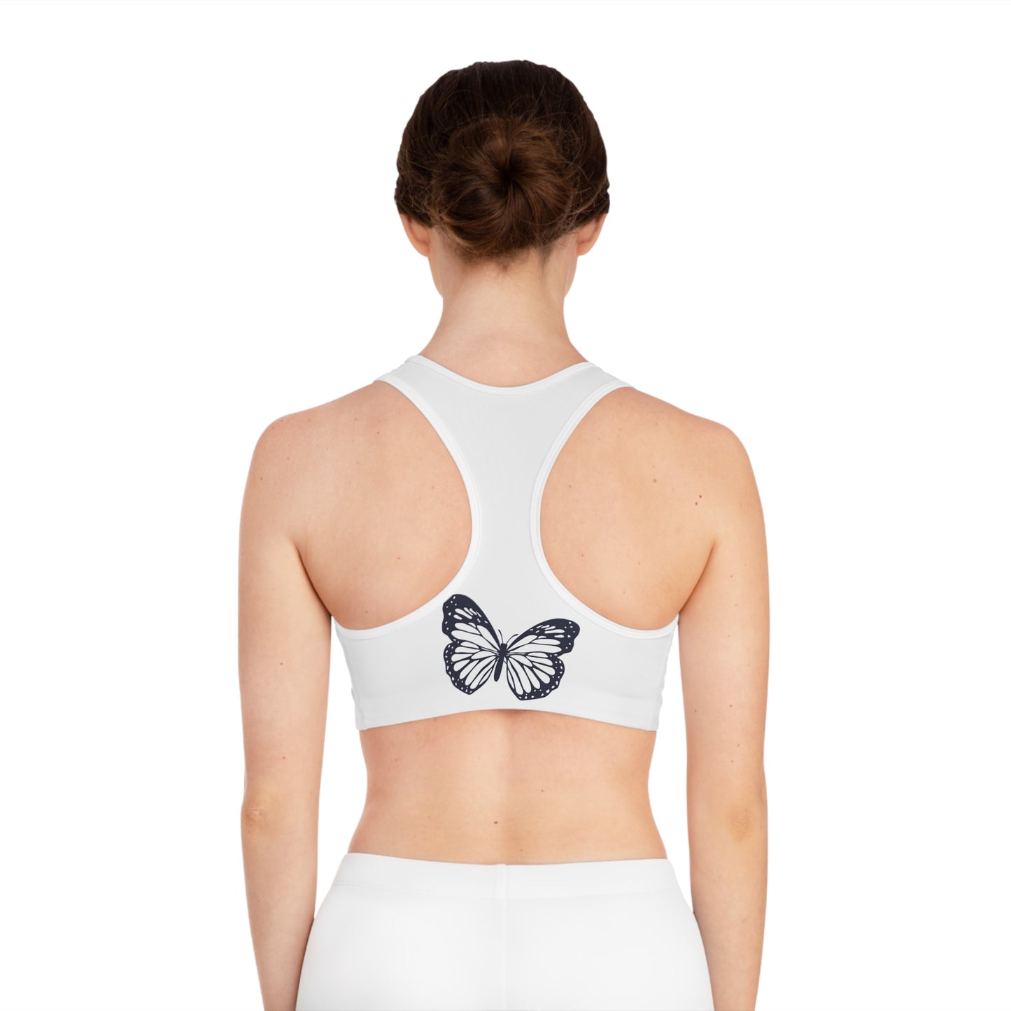 Butterfly Print Sports Bra - Activewear for Yoga, Gym, Running, Gifts, Workouts, Fitness